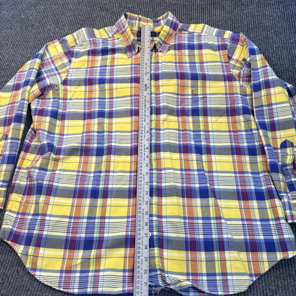 Polo Ralph Lauren Shirt 2XB Big TALL Madras Plaid Button Down Long Sleeve Preppy